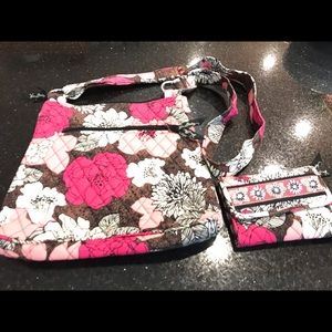 A Vera Bradley Crossbody bag with matching wallet